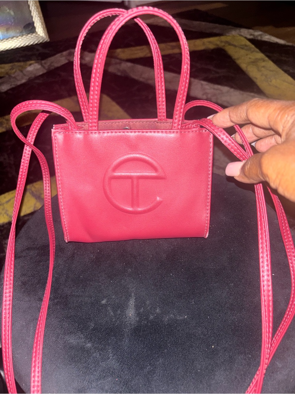 Telfar Red Mini Tote Crossbody Bag